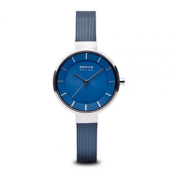 Bering Damenuhr 14631-307 Blau Silber Uhr Armbanduhr Solar
