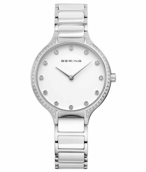 Bering Damenuhr 30434-754 Ceramic Weiß Uhr Silber