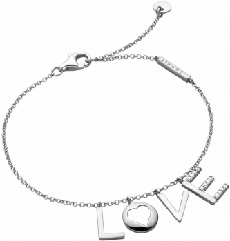 Esprit Damen Armband ESBR00231118 Amory Silber 925 Schmuck Armkette LOVE Liebe