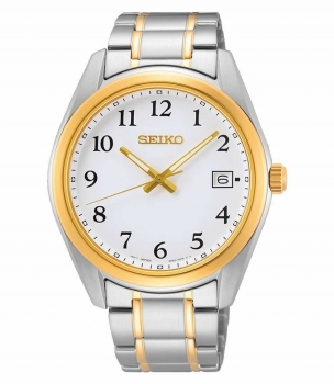 Seiko Herrenuhr SUR460P1 Armbanduhr Schmuckuhr Uhr Gold Silber
