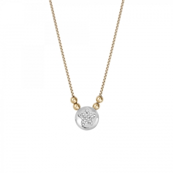 XENOX Damen Kette X2620G Silber Gold Collier Halskette mit Anhänger Stern