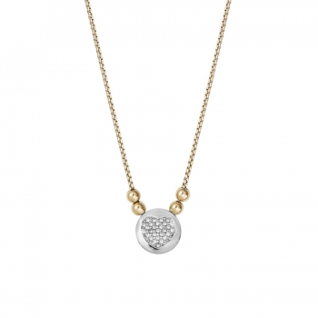 XENOX Damen Kette XS2617G Silber Gold Collier Halskette mit Anhänger Herz