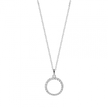 XENOX Damen Kette XS91500 Silber Halskette Collier mit Anhänger Kreis