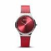 Bering Damenuhr 12131-303 Classic Slim Uhr Rot Armbanduhr