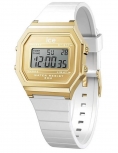 iceWatch 022733 ICE digit retro - Metal gold mirror - White Digitaluhr Armbanduhr Weiß