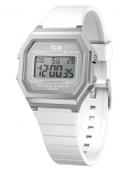 iceWatch 022734 ICE digit retro - Metal silver mirror - White Digitaluhr Armbanduhr Weiß