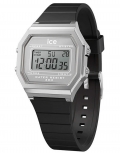 iceWatch 022735 ICE digit retro - Metal silver - Black Digitaluhr Armbanduhr Schwarz