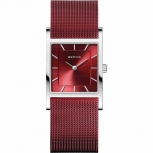 Bering Damenuhr 10426-303-S Classic Silber Uhr Armbanduhr Rot