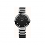 Bering Damenuhr 11434-742 Ceramic Silber schwarz Armbanduhr Uhr