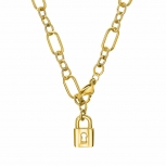 s.Oliver Damen Kette 2032521 Gold Schmuck Halskette 50 cm Schloss