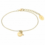 s.Oliver Damen Armband 2032566 Gold Schlüssel SchlossArmkette 17 + 3 cm