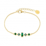 s.Oliver Damen Armband 2036882 Gold Grün Armkette 17 + 3 cm