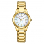 Citizen Damenuhr FE1242-78D Eco-Drive Armbanduhr Uhr Gold Solaruhr Perlmutt