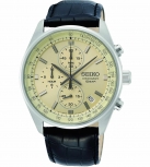 Seiko Herrenuhr SSB383P1 Armbanduhr Chronograph Uhr Chrono Silber Leder