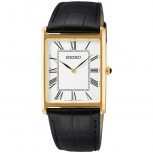Seiko Herrenuhr SWR052P1 Armbanduhr Schmuckuhr Uhr Lederarmband Gold