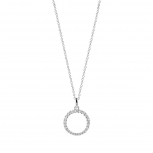 XENOX Damen Kette XS91500 Silber Halskette Collier mit Anhänger Kreis